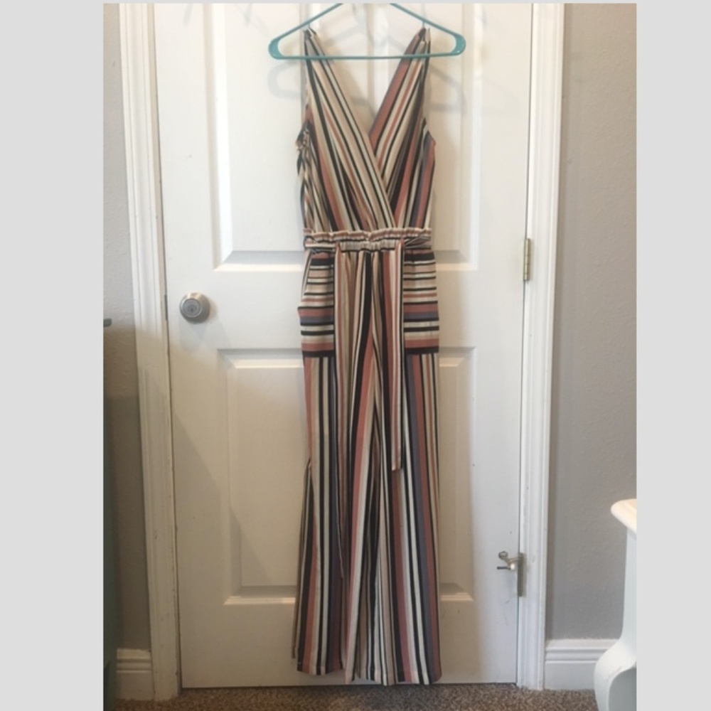Brand-New Striped Wide-Leg Jumpsuit w/ Pockets!